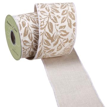 4" Ivory and Beige Ribbon