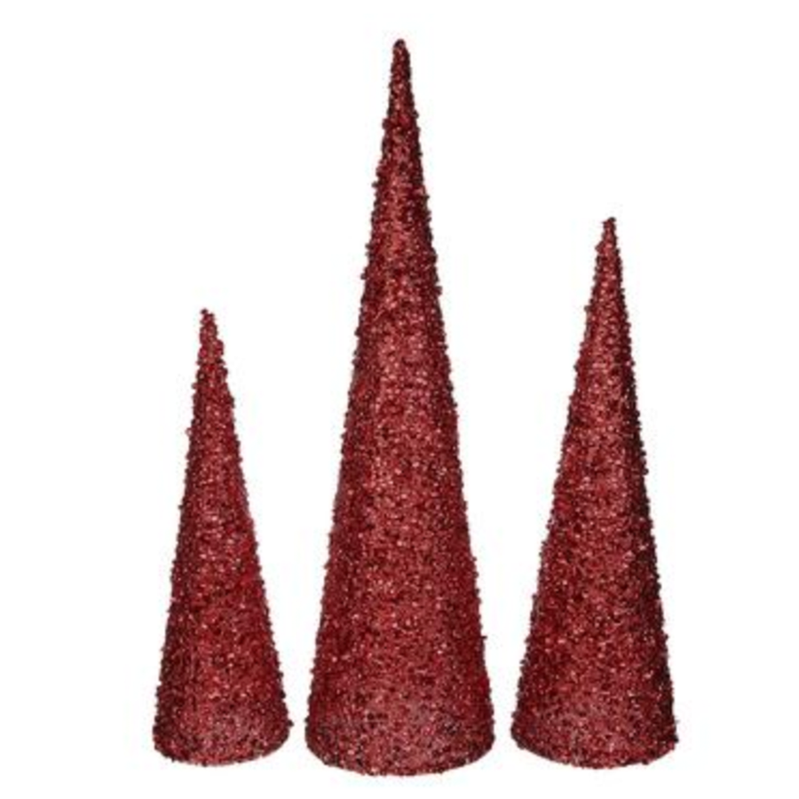 Red Sequin Topiary (Set of 3)