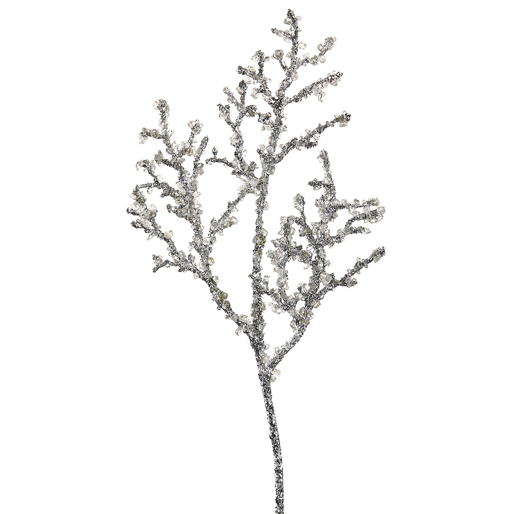 Silver Iced Twig Spray