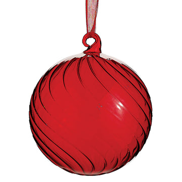 Red Swirl Glass Ornament