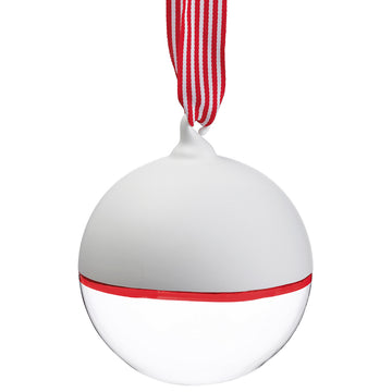 4-4.75” White Dipped Glass Ball Ornament