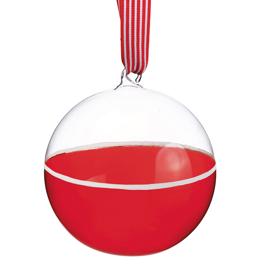 Red Dipped Glass Ball Ornament