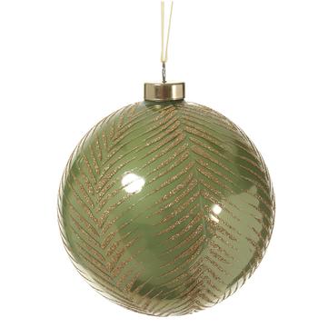 4.75” Gold Glitter Green Ball Ornament
