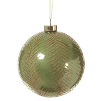 4.75” Gold Glitter Green Ball Ornament