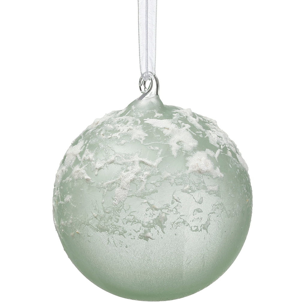 Mint Snowed Ball Ornament
