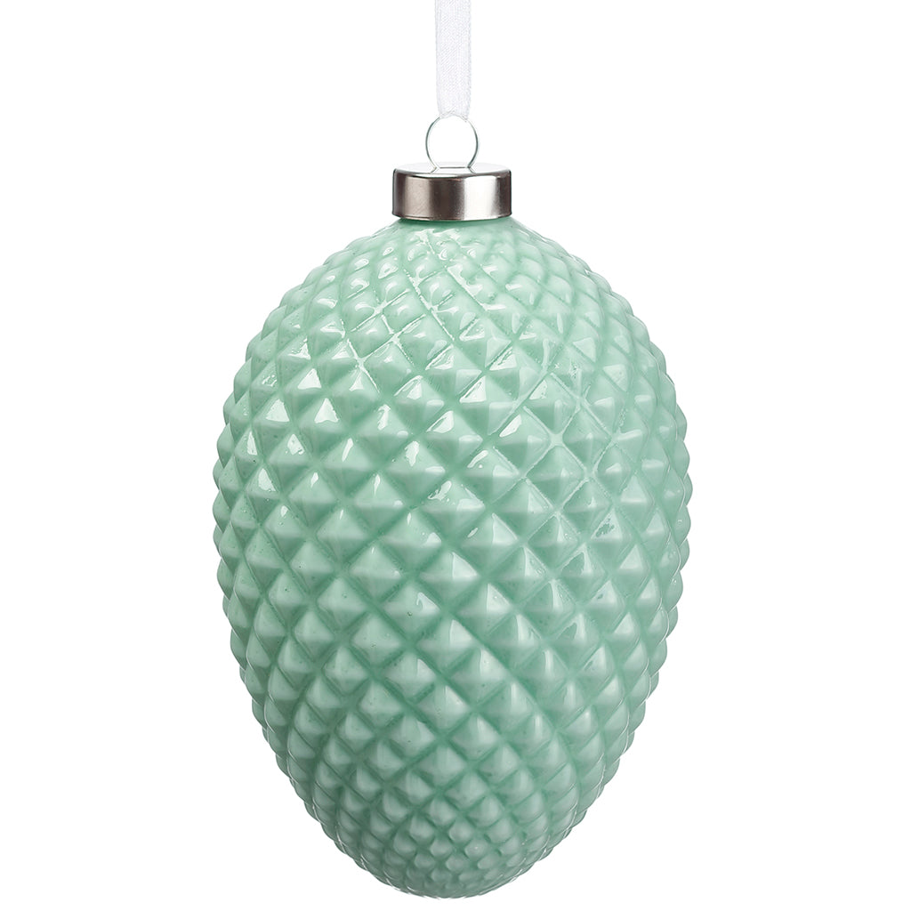 Mint Glass Pinecone Ornament