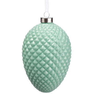 Mint Glass Pinecone Ornament