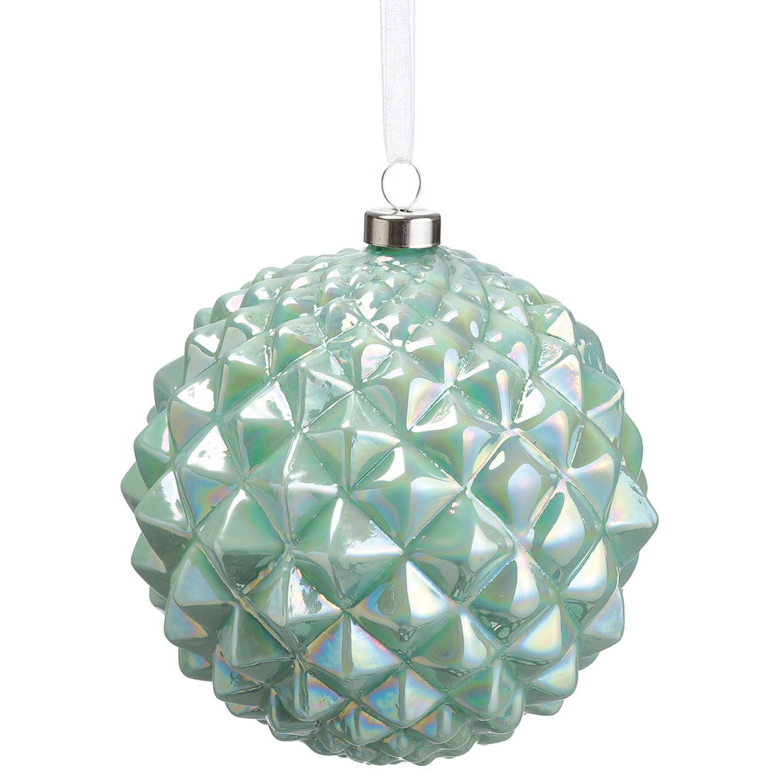 4.75” Medium Mint Textured Ornament