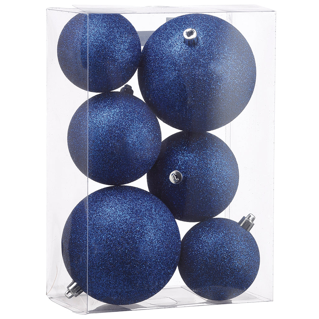 Sparkly Classic Blue Ornament (Box of 6)