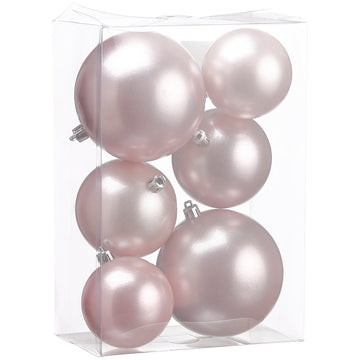 Light Pink Ball Ornaments (Set of 6)