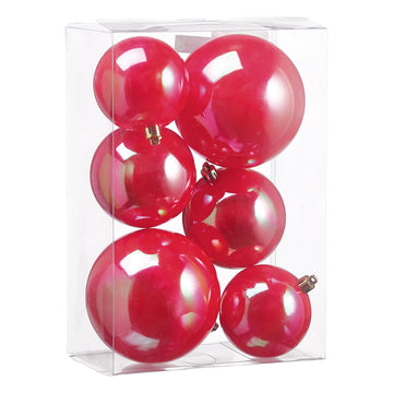 Iridescent Red Balls (Set of 6)