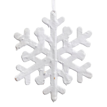 Large White Metal Snowflake