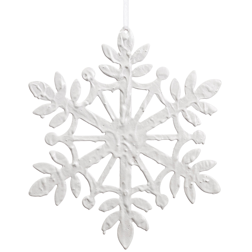 12” White Metal Snowflake