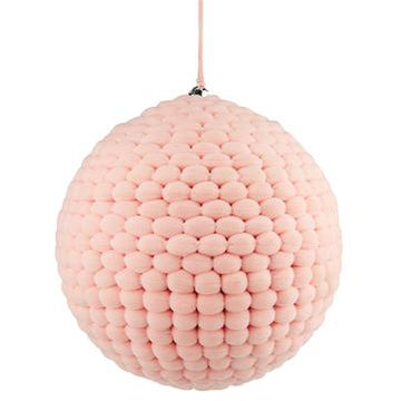 5” Pink Pom Pom Ball Ornament