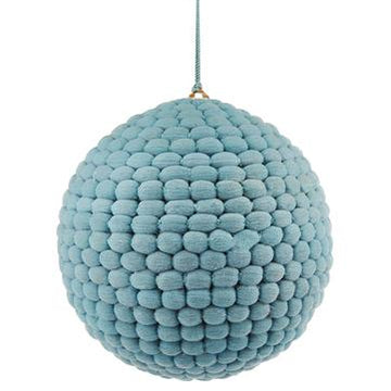 5” Blue Pom Pom Ball Ornament