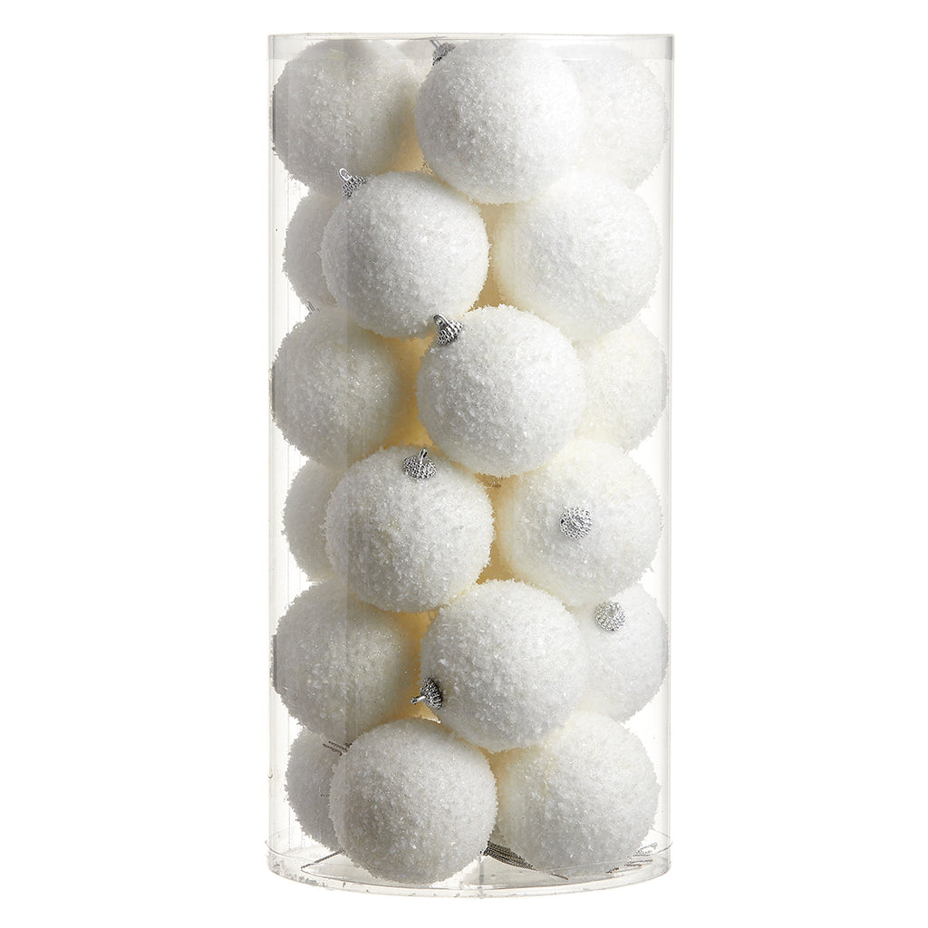 3” Snowy Texture Ball Ornament (Box of 24)