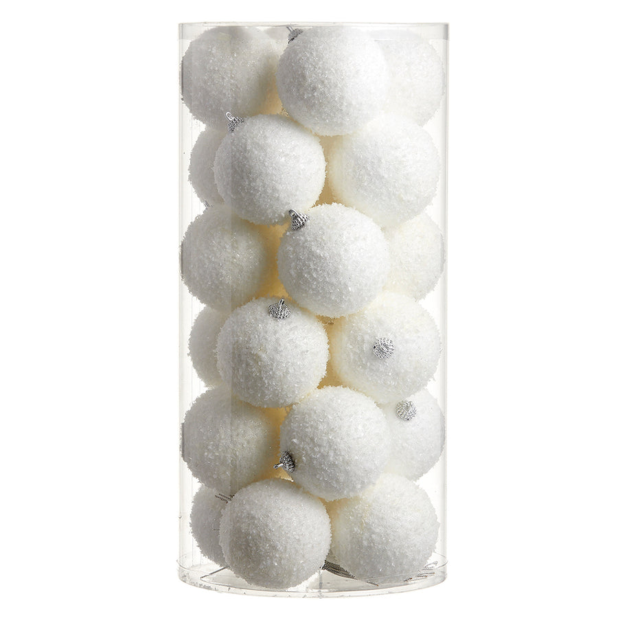3” Snowy Texture Ball Ornament (Box of 24)