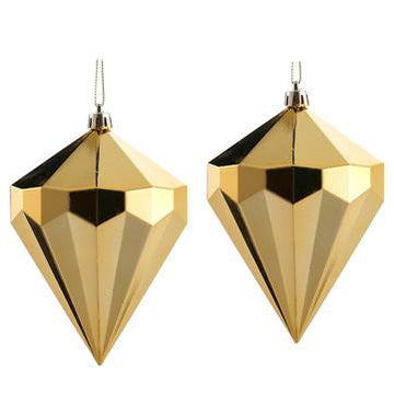 5.5” Gold Diamond Shaped Ornament (Set of 2)
