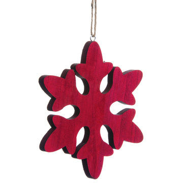 7.75” Red Snowflake Ornament