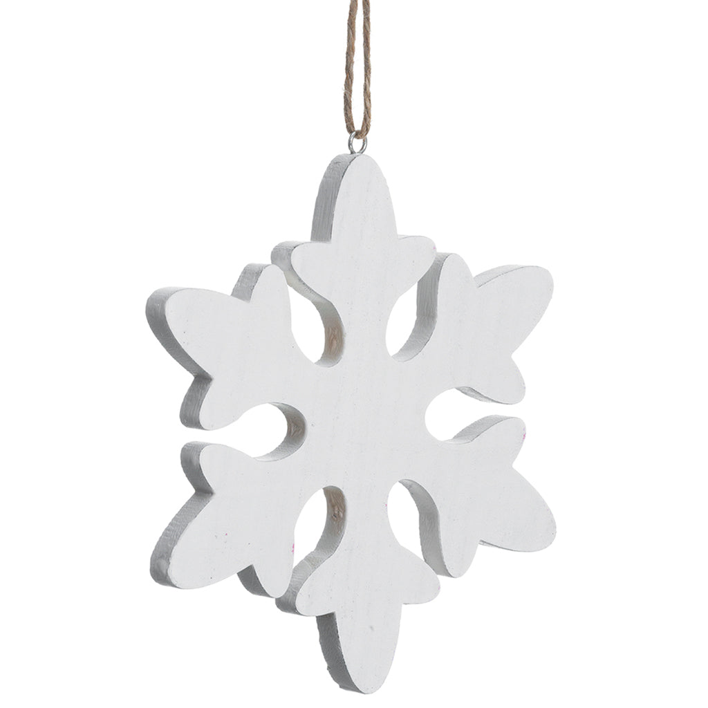 7.75” White Minimal Snowflake Ornament