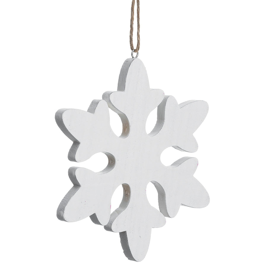 7.75” White Minimal Snowflake Ornament