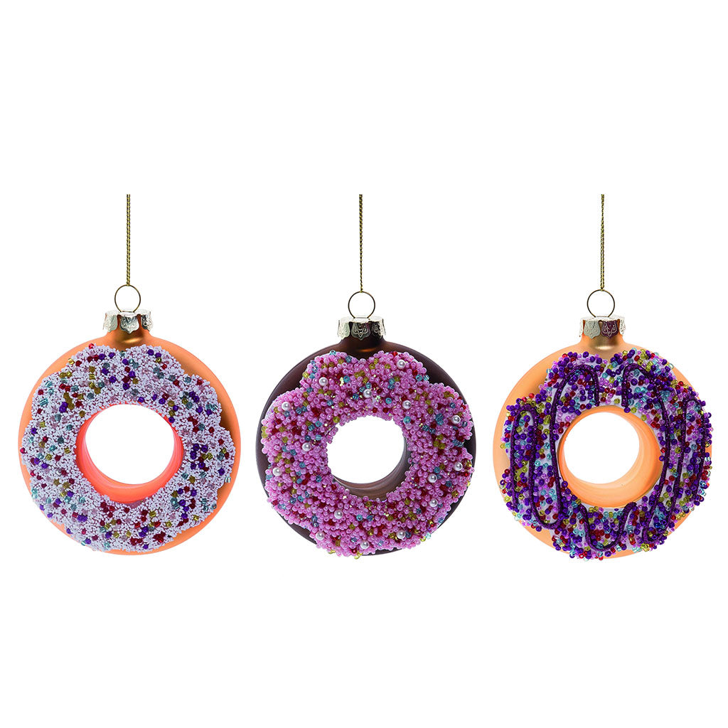 Frosted Donut Ornament (Set of 3)