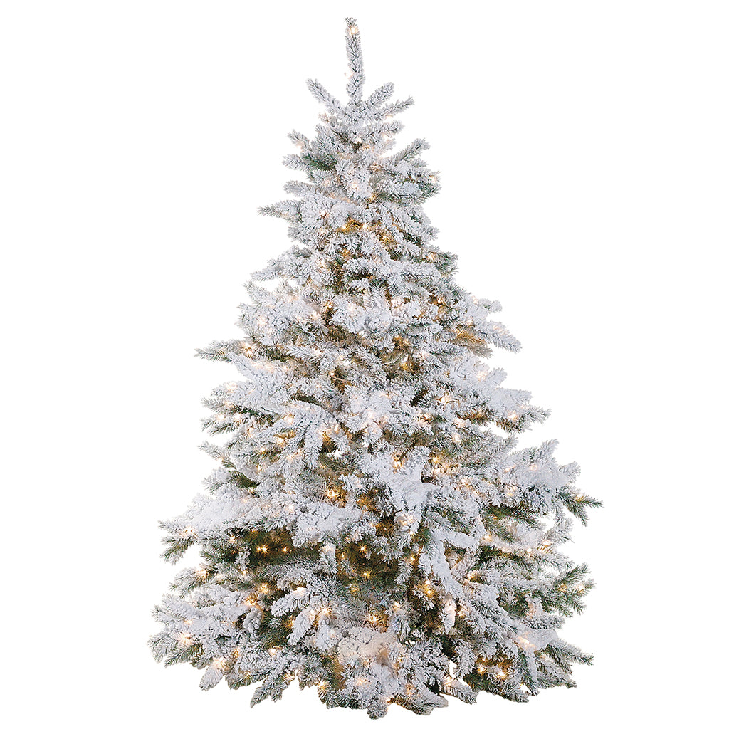 12' Flocked Snow Pine Tree