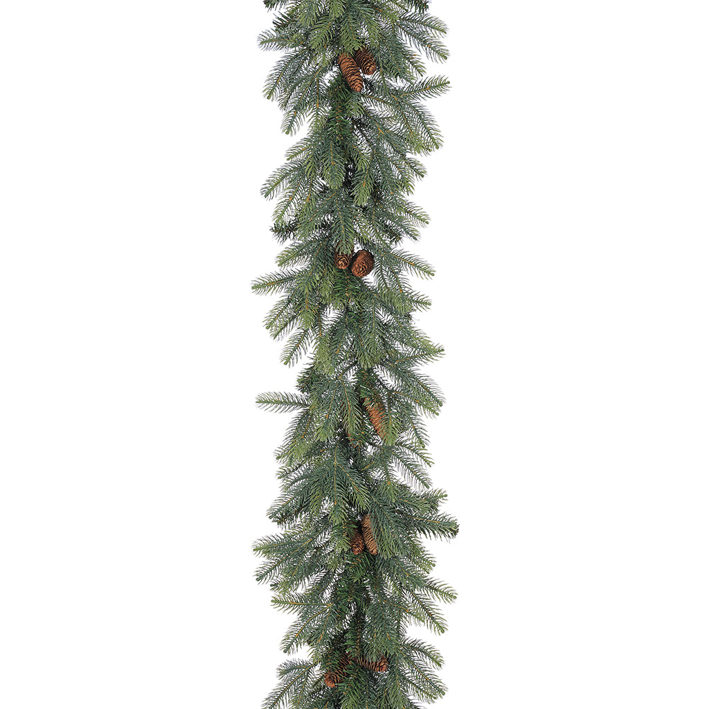 9' Full Garland Branch with Pine Cones