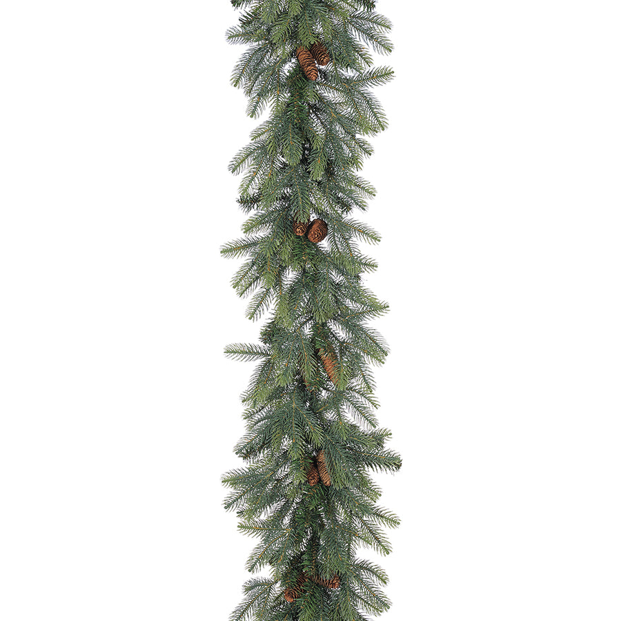 9' Full Garland Branch with Pine Cones