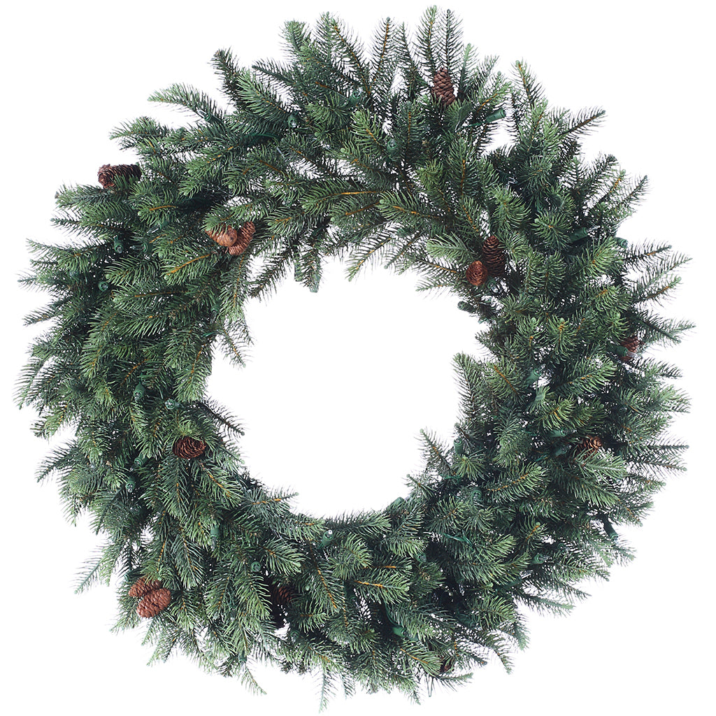 30" Dark Snow Pine Wreath