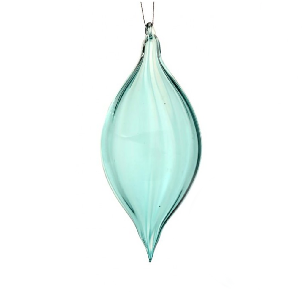 4-5.5” Baby Blue Glass Ornament (Set of 2)