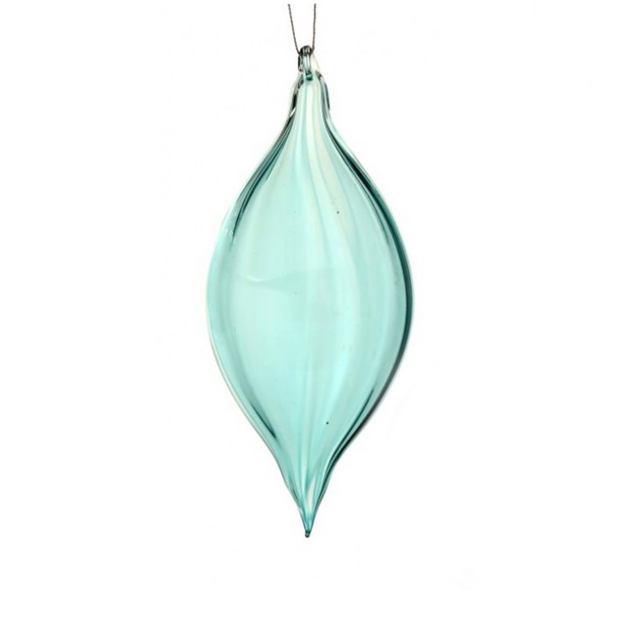 4-5.5” Baby Blue Glass Ornament (Set of 2)