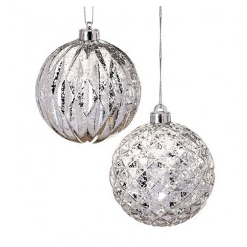 5" Plastic Mercury Ball Ornament (Set of 2)